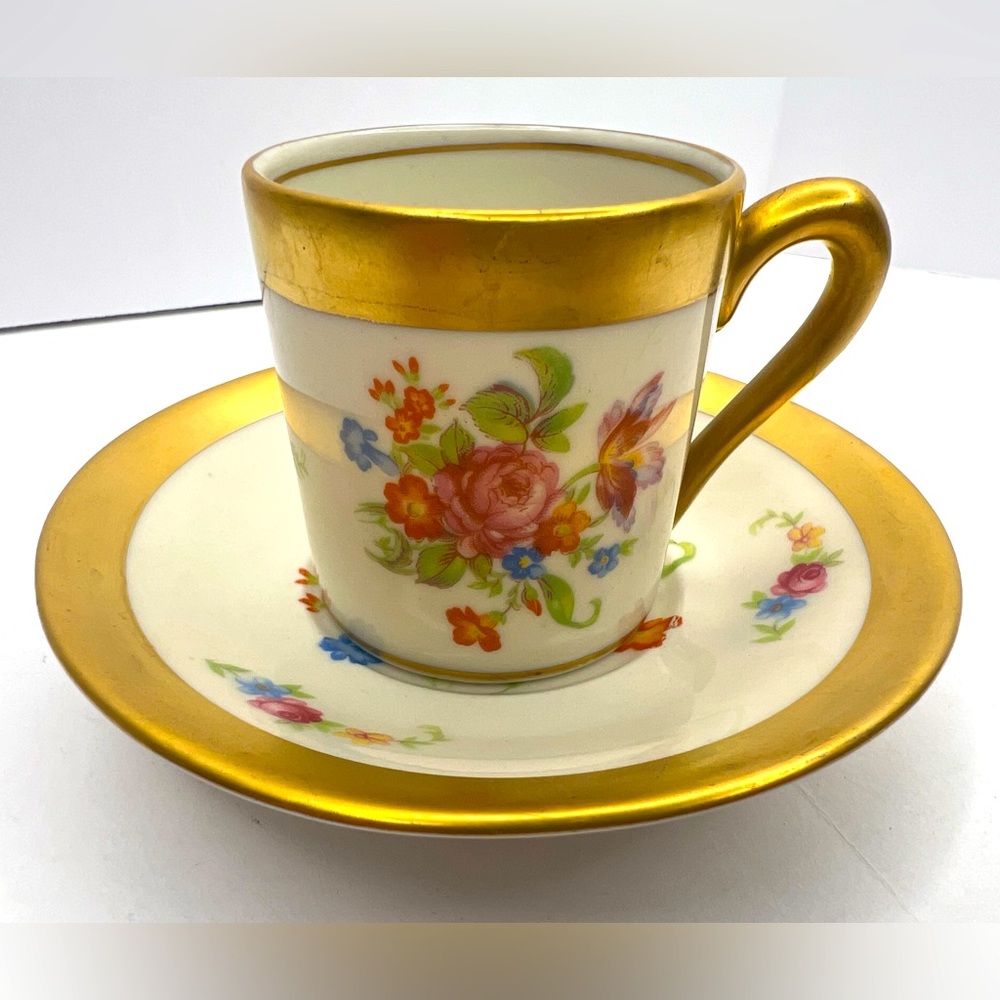 Concorde Fine China Cup and Saucer Floral Gold Trim